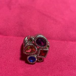 Colorful silver ring